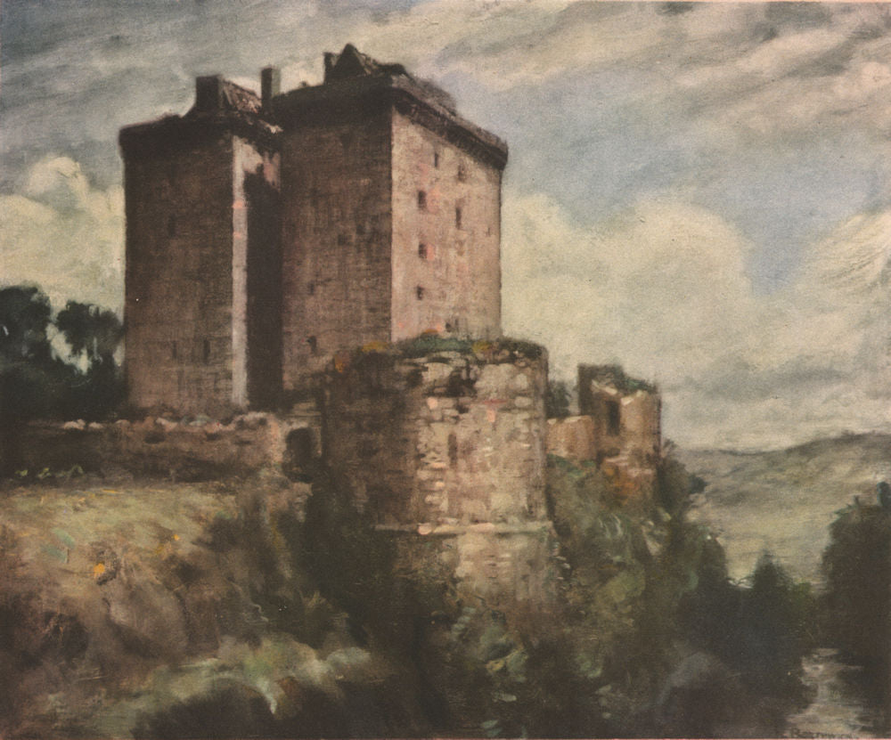 BORTHWICK. The Castle. Scotland. By A. E. Borthwick 1952 old vintage print
